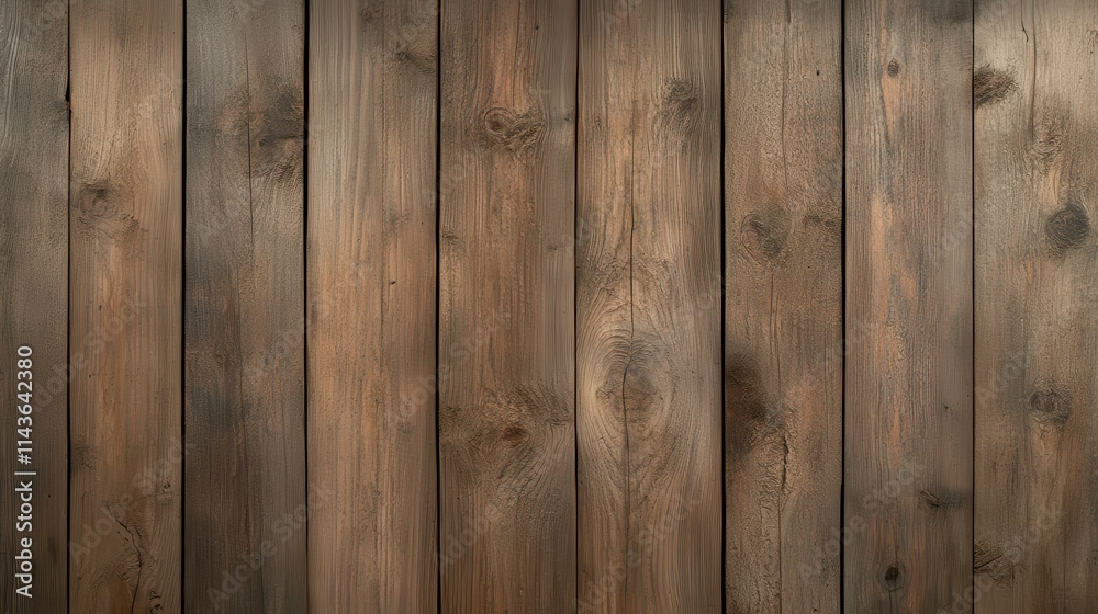 Naklejka premium A textured wooden background displaying vertical planks in varying shades of brown, creating a rustic and warm atmosphere.