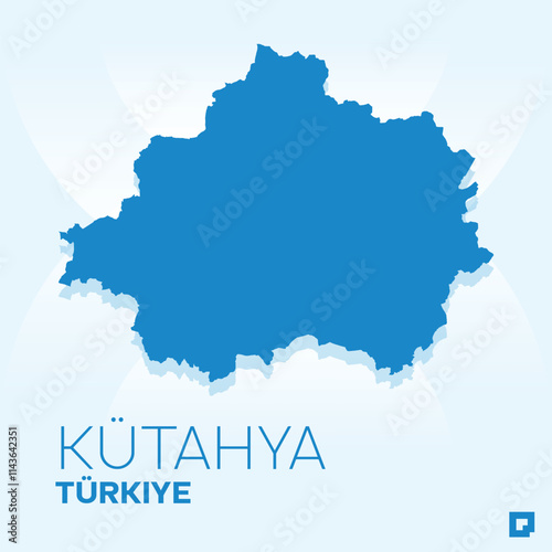 Kütahya vector map, Vector map of Kütahya, editable eps, AI files, Vector illustration of Kütahya vector map
