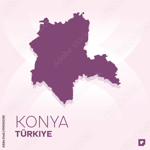 Konya vector map, Vector map of Konya, editable eps, AI files, Vector illustration of Konya vector map