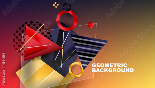 Abstract background geometric design with colorful gradients