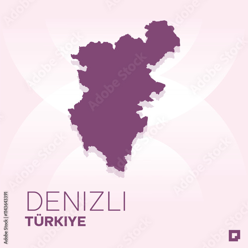 Denizli vector map, Vector map of Denizli, editable eps, AI files, Vector illustration of Denizli vector map
