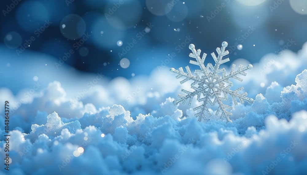 A delicate snowflake rests on a bed of sparkling ice crystals in a frosty winter wonderland scene, snowflake, snow A delicate snowflake rests on a bed of sparkling ice crystals in a frosty winter wonderland scene, snowflake, snow