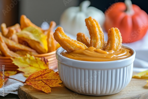 Pumpkin Spice Churros with Creamy Dip photo