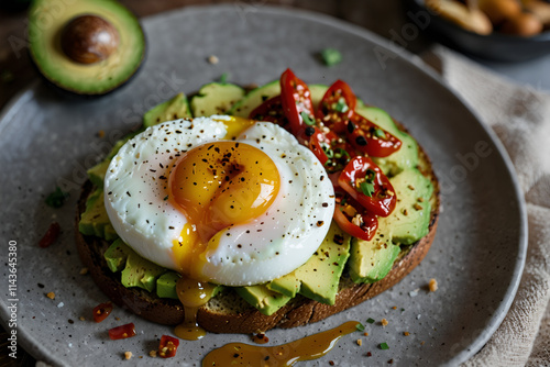 Crafting the Perfect Avocado Toast, A Culinary Exploration with Poached Eggs and a Hint of Chili Flake