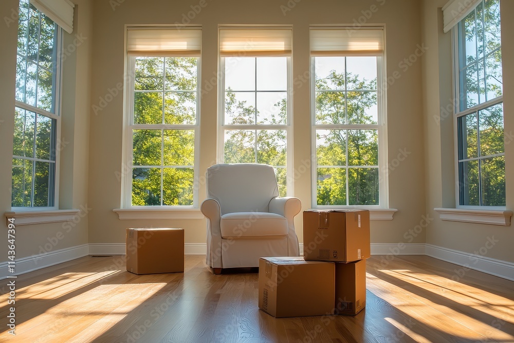 Bright empty room hardwood floors large windows natural light Bright empty room hardwood floors large windows natural light