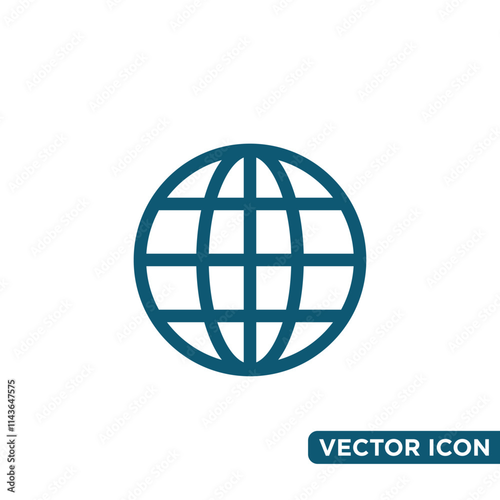 Minimalist Globe Icon Design Template Minimalist Globe Icon Design Template