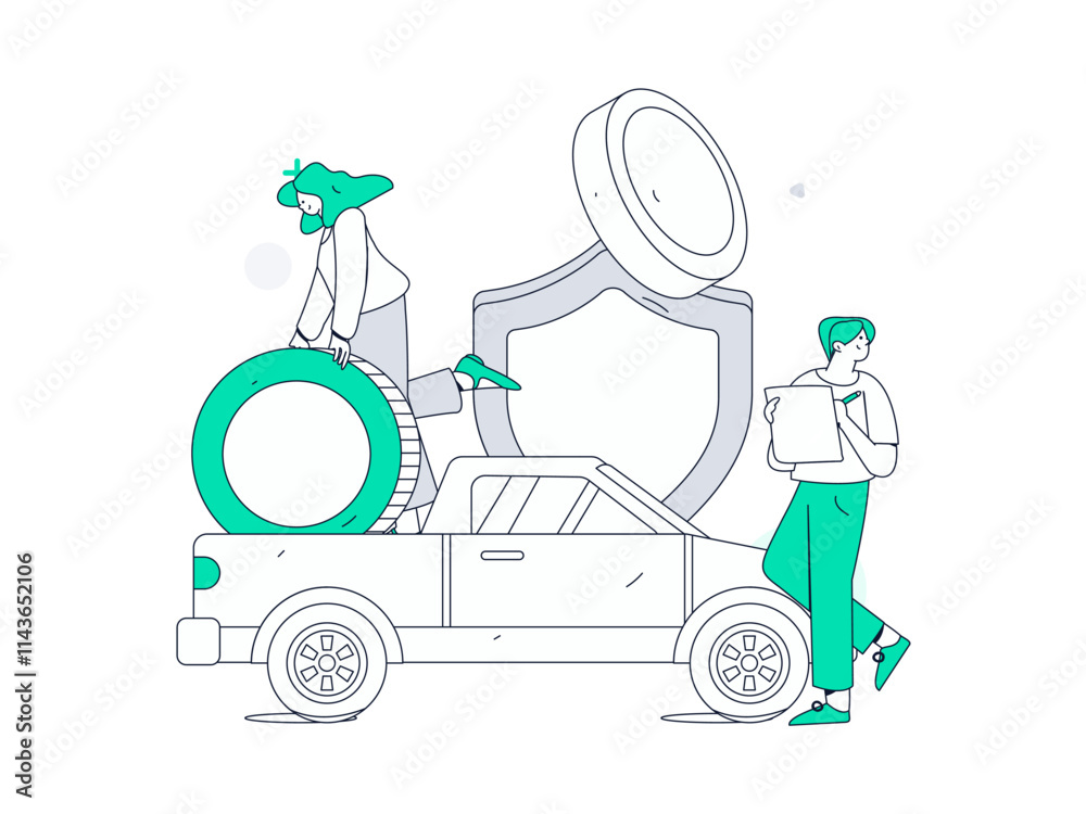 Buy insurance for car flat character vector concept operation illustration
Buy insurance for car flat character vector concept operation illustration