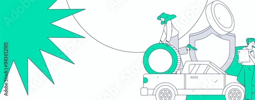 Buy insurance for car flat character vector concept operation illustration

