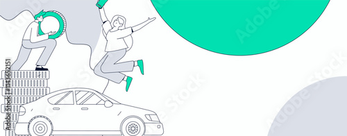 Buy insurance for car flat character vector concept operation illustration
