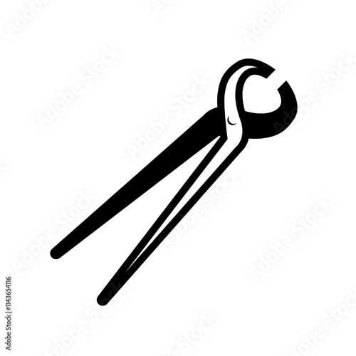 Simple tongs icon vector. blacksmith tongs, blacksmith tools.