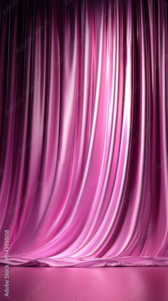 Smooth Flowing Pink Fabric Drapery with Shimmering Light for Elegant Background Decoration Smooth Flowing Pink Fabric Drapery with Shimmering Light for Elegant Background Decoration