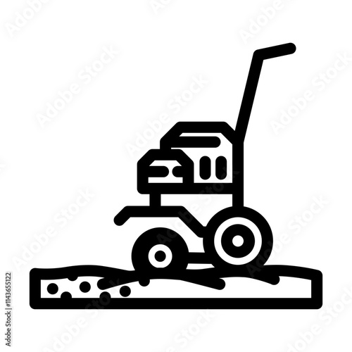 soil tilling garden maintenance line icon vector. soil tilling garden maintenance sign. isolated contour symbol black illustration