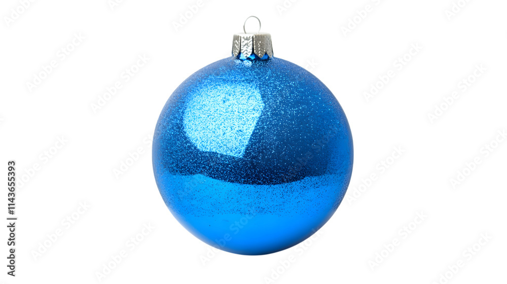 Blue Christmas ball with a shiny surface, isolated on white Blue Christmas ball with a shiny surface, isolated on white