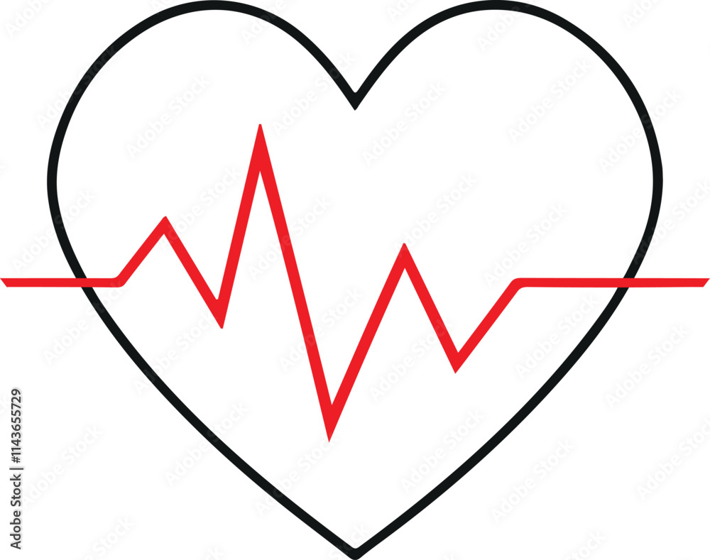 Heart vector icons, heartbeat, broken heart line art Heart vector icons, heartbeat, broken heart line art
