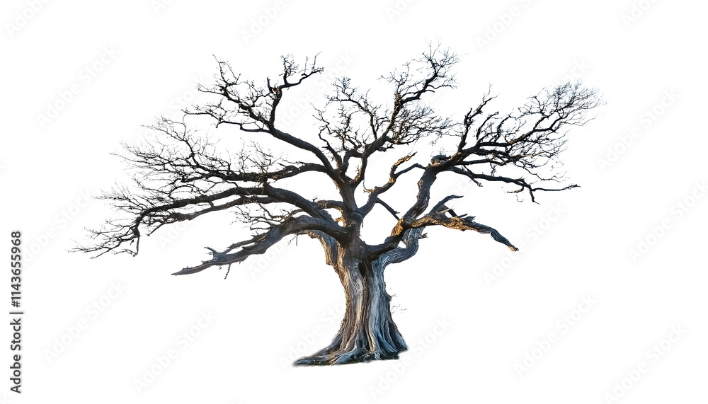 single old and dead tree isolated single old and dead tree isolated