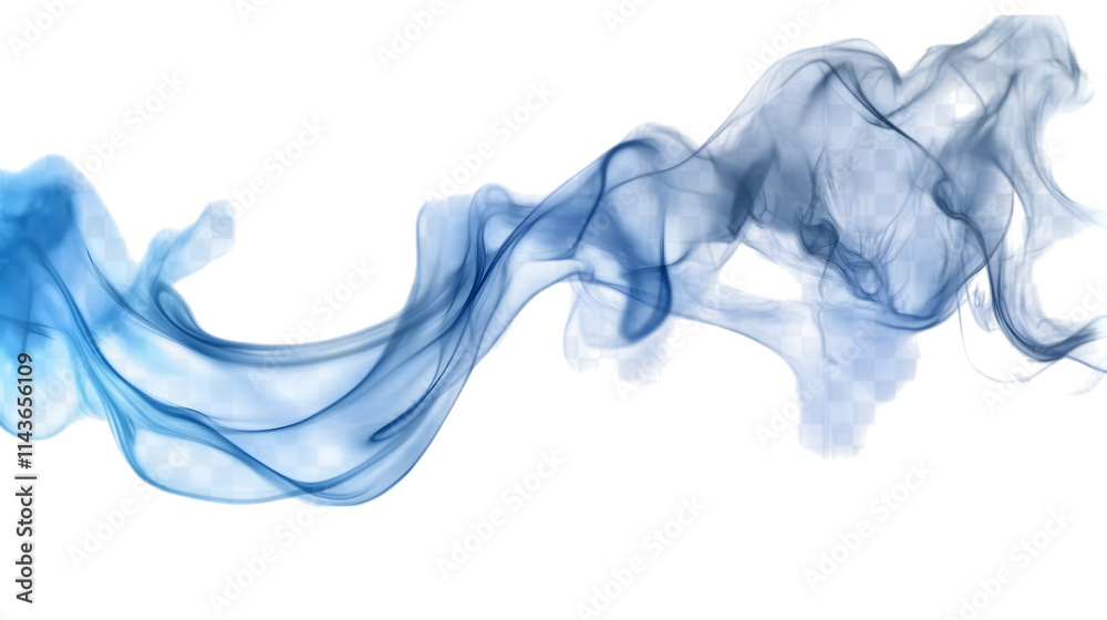 Blue smoke steam rising softly, creating an abstract shape, isolated on transparent Blue smoke steam rising softly, creating an abstract shape, isolated on transparent