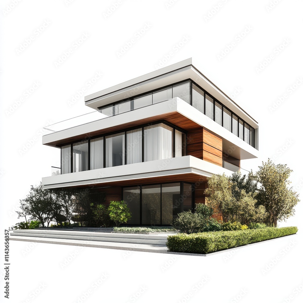 Modern luxury house isolated on white background Modern luxury house isolated on white background