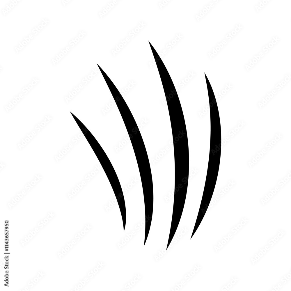 Cat scratch. Black Silhouette of animal claw paw marks isolated on white background. Wild or pet animal flat scratch marks. Damaged breaks and hollow scraps. Vector illustration. Cat scratch. Black Silhouette of animal claw paw marks isolated on white background. Wild or pet animal flat scratch marks. Damaged breaks and hollow scraps. Vector illustration.