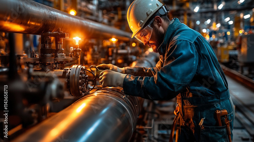 Technicians Working on High Voltage Equipment in Power Plant
