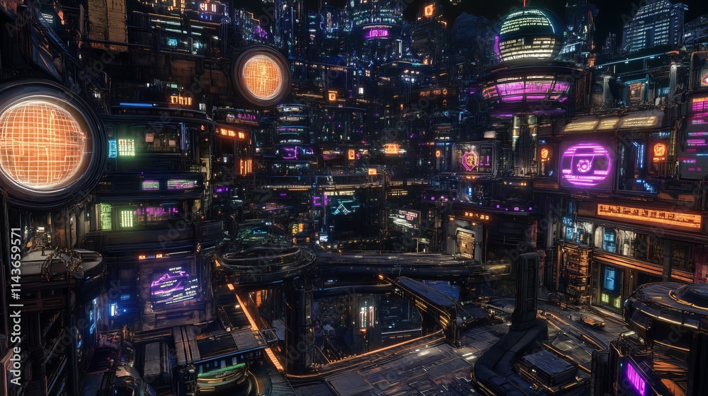 a futuristic city adorned with neon lights and digital codes, a vibrant urban landscape illuminated by glowing signs and screens, bustling streets filled with activity and advanced technology, creatin a futuristic city adorned with neon lights and digital codes, a vibrant urban landscape illuminated by glowing signs and screens, bustling streets filled with activity and advanced technology, creatin
