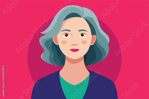A woman with gray hair shows a thoughtful expression, symbolizing the experience of menopause and change Menopause Illustration