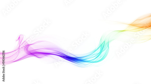 abstract colorful smoke wave on a transparent background the wave is made up of various colors and shapes. creating a dynamic and artistic effect