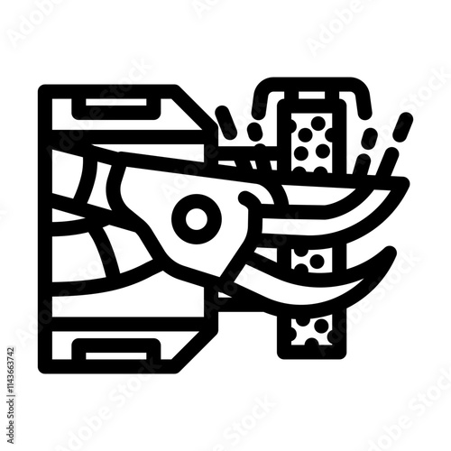 pruning shears sharpening garden maintenance line icon vector. pruning shears sharpening garden maintenance sign. isolated contour symbol black illustration