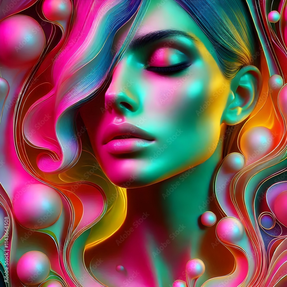 Vibrant abstract background with organic shapes in neon pink , green , and yellow colors raw, uhd,32k, (4)_Nero AI_Photo Vibrant abstract background with organic shapes in neon pink , green , and yellow colors raw, uhd,32k, (4)_Nero AI_Photo