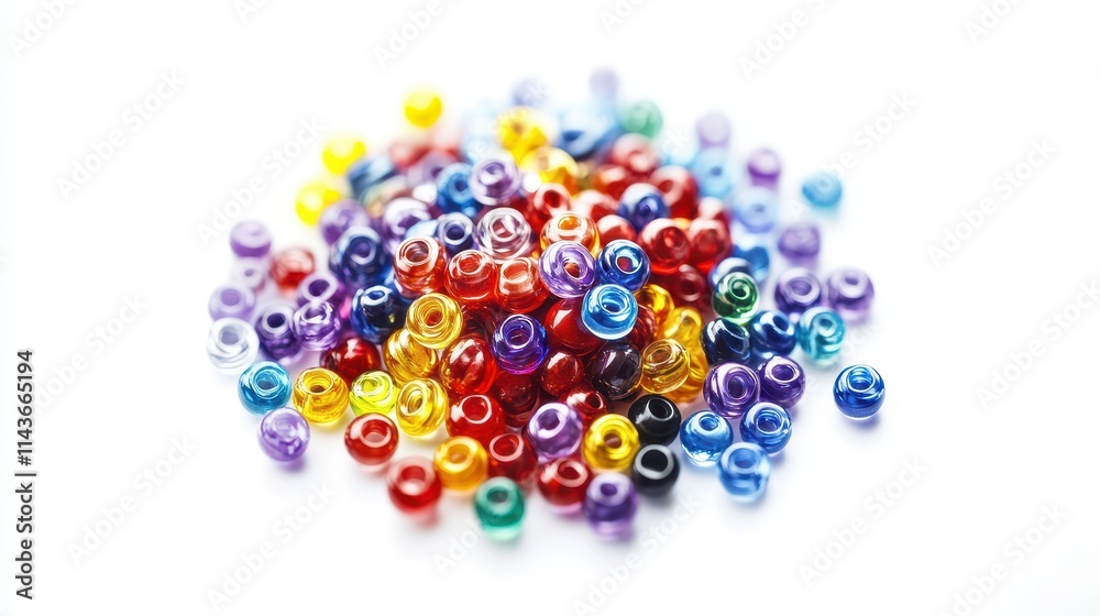 Beads on white isolated backgroun