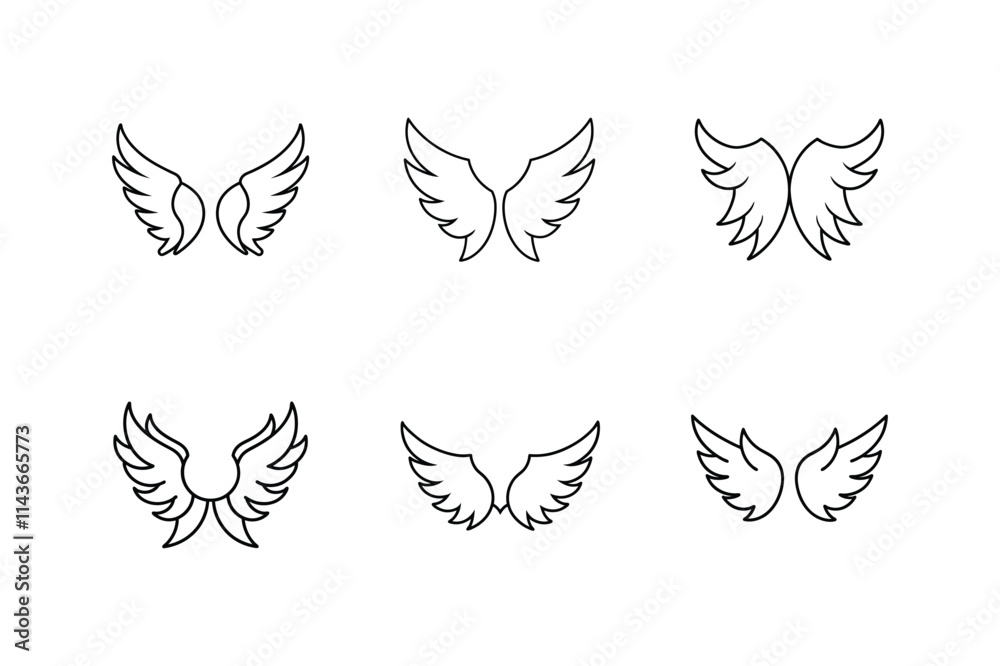 angel wings icon line art vector illustration angel wings icon line art vector illustration