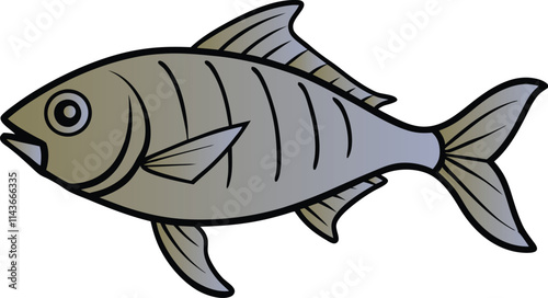 X-Ray tetra fish design art illustrator eps vector