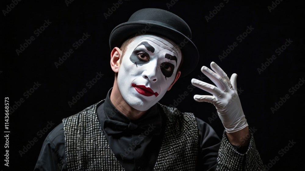 mime black background, Mime artist performing against a black background
mime black background, Mime artist performing against a black background