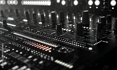 The Futuristic DJ Music Mixer Control Panel in Stylish Black photo