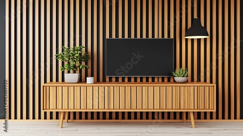 Modern living room with stylish decor. blank screen designs