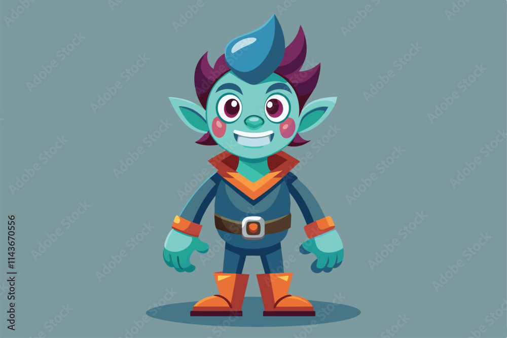 A colorful cartoon character stands smiling with hands raised, ready for creative customization Open for Customizable Cartoon Illustration A colorful cartoon character stands smiling with hands raised, ready for creative customization Open for Customizable Cartoon Illustration