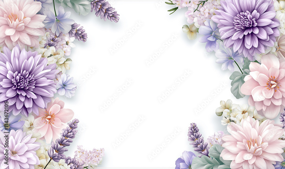 frame of herbal flowers frame of herbal flowers