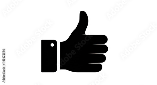 Thumb up icon, Silhouette isolated background, Thumbs Up icon on white round vector button