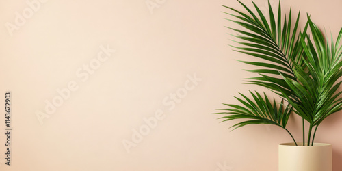 Wallpaper Mural Elegant potted plant against soft pink wall showcasing natural decor elements Torontodigital.ca