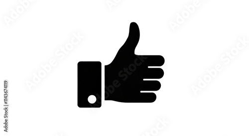 Thumb up icon, Silhouette isolated background, Thumbs Up icon on white round vector button