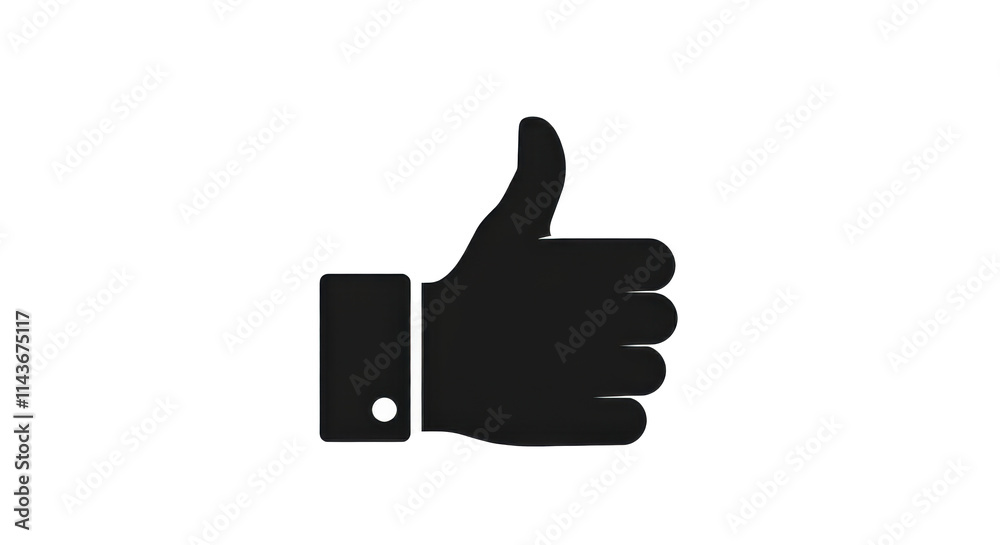 Thumb up icon, Silhouette isolated background, Thumbs Up icon on white round vector button Thumb up icon, Silhouette isolated background, Thumbs Up icon on white round vector button
