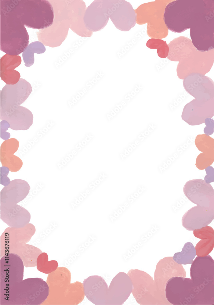 Love frame pastel valentine hand drawn watercolour illustration Love frame pastel valentine hand drawn watercolour illustration