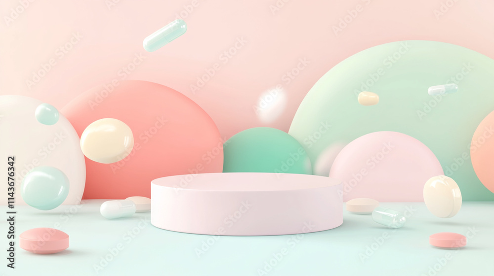 A soft pastel colored podium A soft pastel colored podium