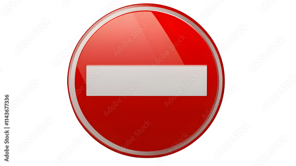 Red no entry warning sign isolated on transparent or white Red no entry warning sign isolated on transparent or white