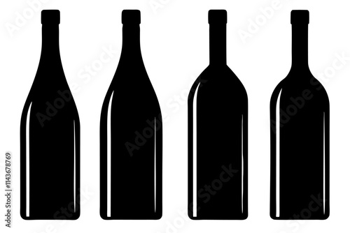 Wine bottle icon vector illustration.