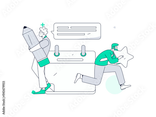 Check-in character flat vector concept operation hand-drawn illustration
