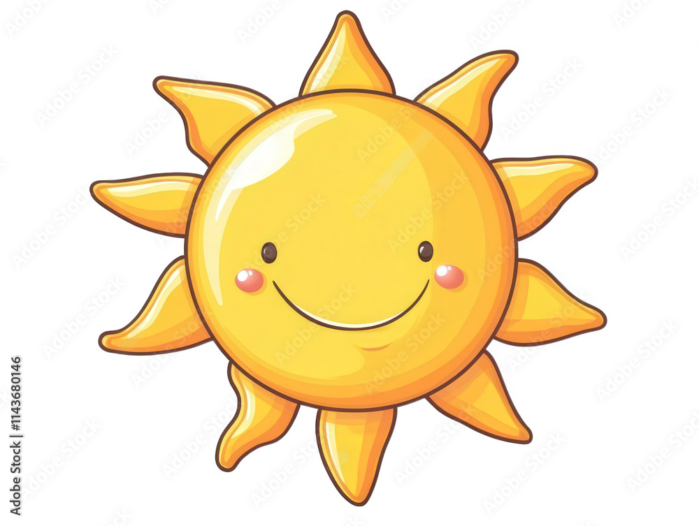 a cartoon sun with a smiling face and rosy cheeks it is drawn in a simple style and is isolated on a transparent background a cartoon sun with a smiling face and rosy cheeks it is drawn in a simple style and is isolated on a transparent background