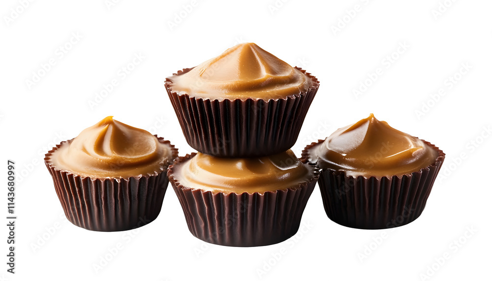 peanut butter cups isolated on white peanut butter cups isolated on white