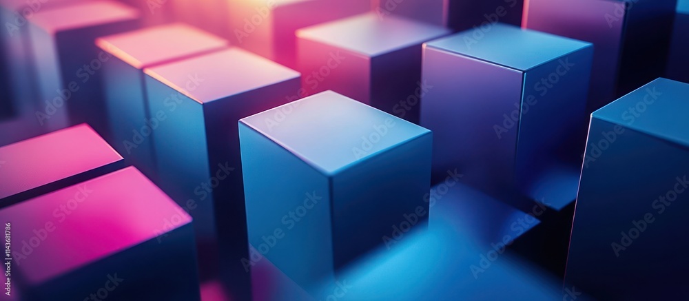 Abstract background of blue and pink geometric shapes with soft lighting. Abstract background of blue and pink geometric shapes with soft lighting.