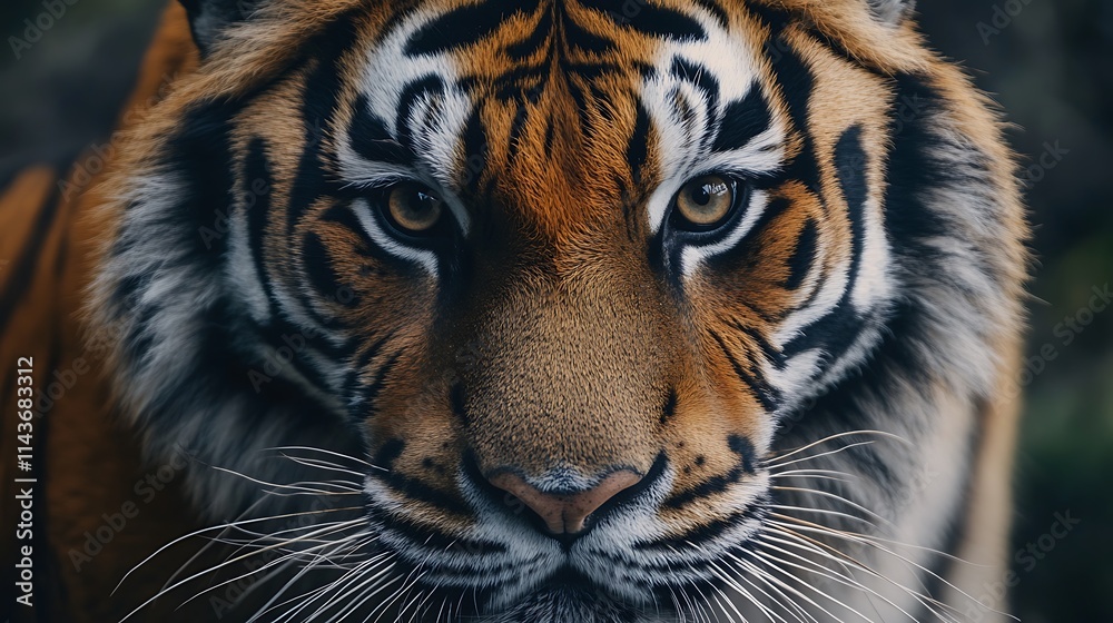 Fototapeta premium Close up of a Sumatran Tiger. Wildlife, predator, nature, conservation.