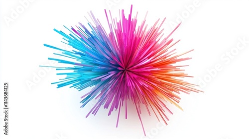 Abstract Colorful Burst, Radiating Energy,  Modern Design